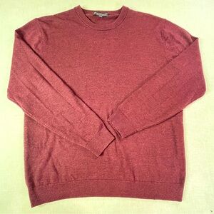 Hart Schaffner Marx Sweater Mens Maroon Extra Fine Merino Wool Pullover Size L